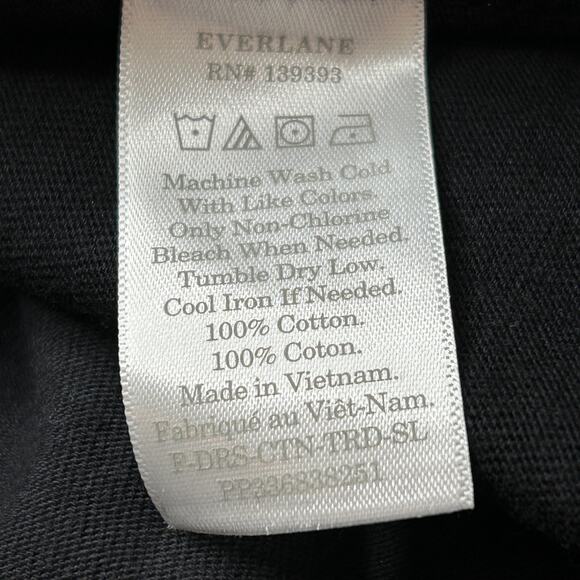 Everlane The Weekend Tiered Dress Black Sleeveless Cotton Midi Women's XXS NWOT - Picture 9 of 9